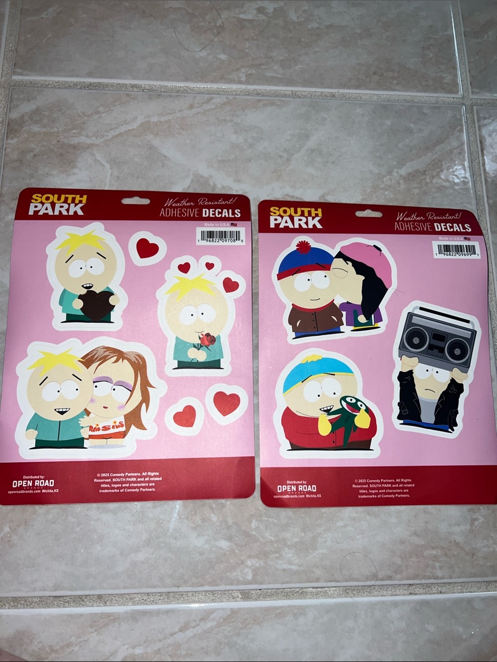 NWT 2pc South Park Adhesive Decals